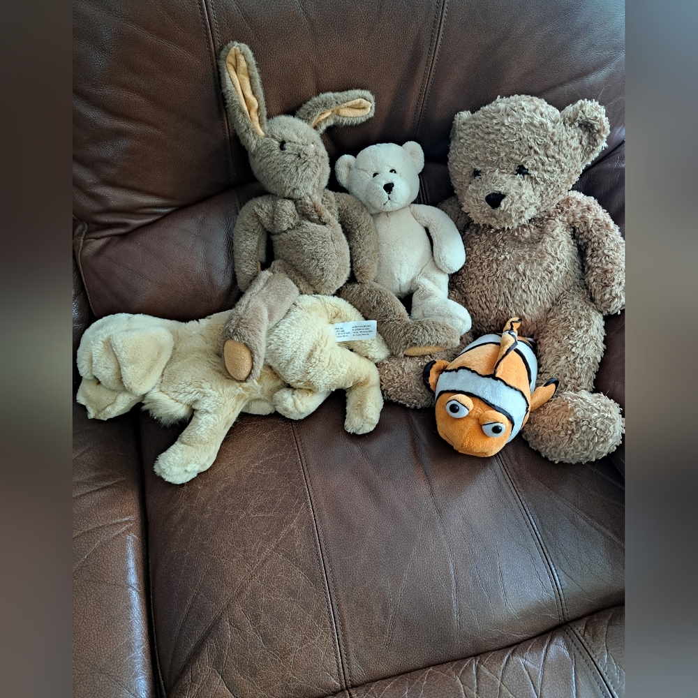 Plush Animal Toy Set - Brown, Cream, and Orange